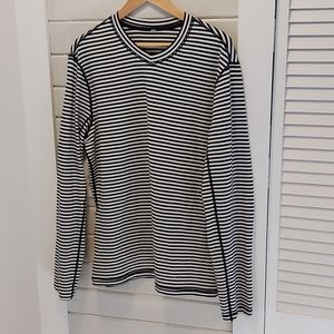 Lululemon Long Sleeve Striped V Neck Shirt